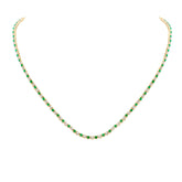 2 1/4CTW-DIA NK 2 3/4CTW-EME NATURAL GEM TENNIS NECKLACE (18 INCH)